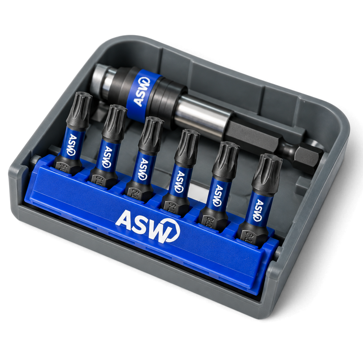 ASW HPI Impact Bitsatz 25 mm in blauer Box mit Bithalter und Schrauberbits