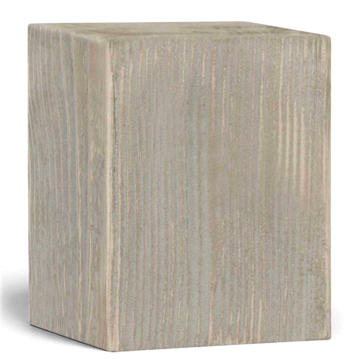Niedrige Tischsäule Dumicketal aus Massivholz mit sichtbarer Holzstruktur, Freisteller