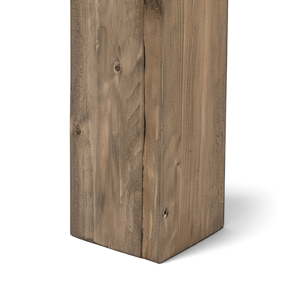 Kantiges Bein des lasierten Hochbeets aus Holz, Detail