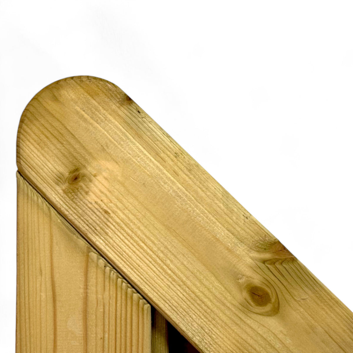 Abgerundete obere Ecke des schrägen Homberg Elements in Nahaufnahme