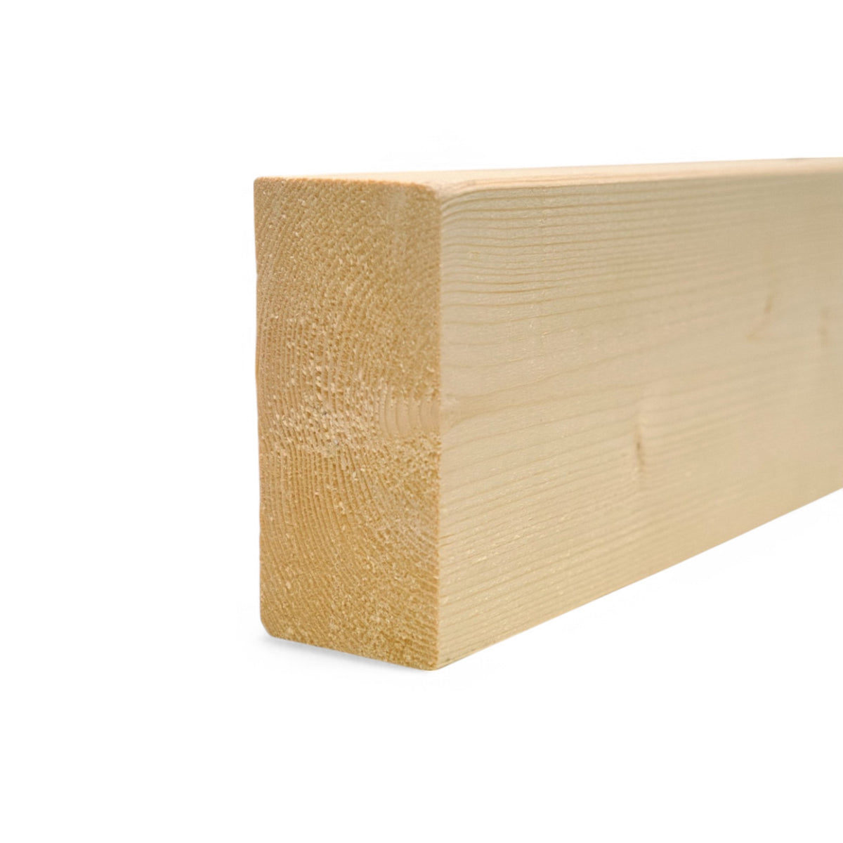 Konstruktionsvollholz Balken aus Nadelholz in Seitenansicht mit Stirnseite