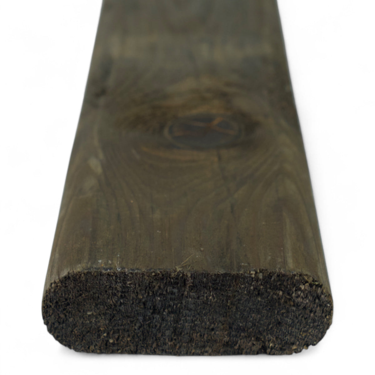 Querriegel gefräst kesseldruckimprägniert schwarz 40 x 116 mm aus Nadelholz mit abgerundeten Kanten