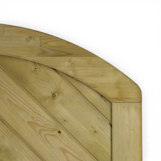 Gebogene Rahmenecke am Holz Sichtschutz Eimberg im Detail