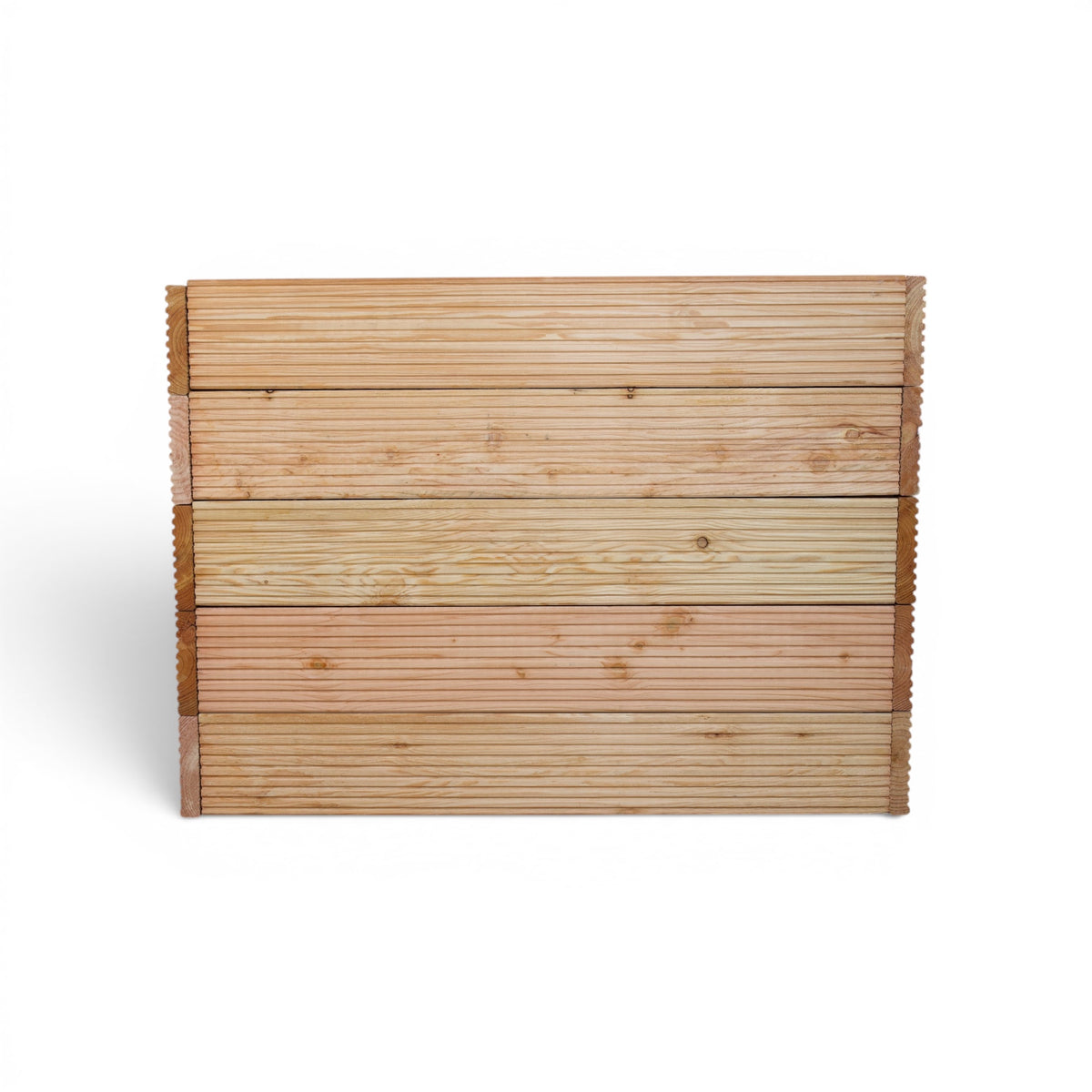Frontansicht des Holz Hochbeets Hundem mit waagerechten Brettern, Freisteller
