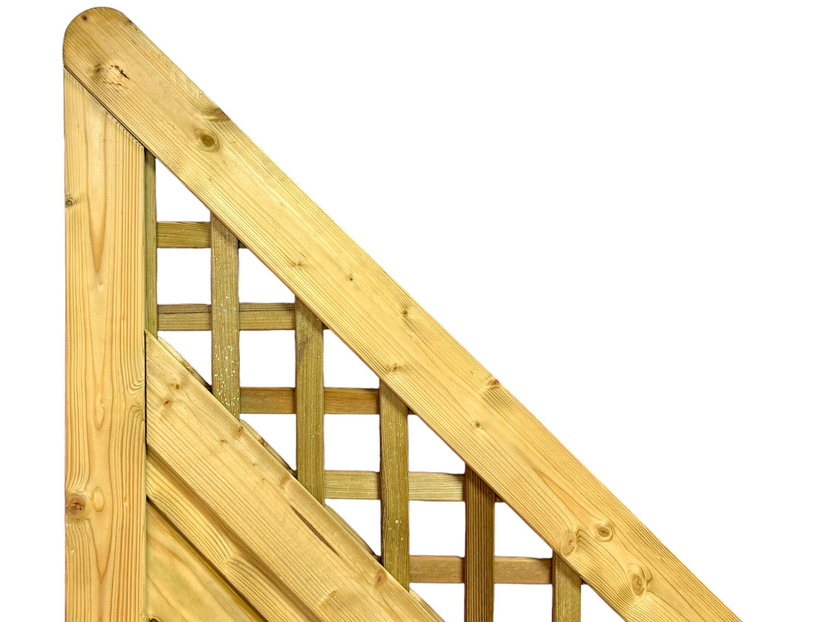 Schräge Oberkante mit Rautengitter am Übergangselement Homberg im Detail