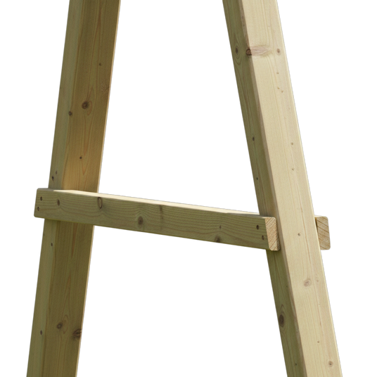Schrägstütze mit Querriegel am A Gestell der Holzschaukel im Detail