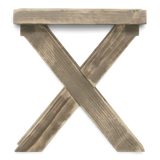Loungehocker Steingrund Seitenansicht mit X Beinen, Freisteller