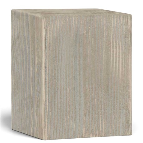 Niedrige Tischsäule Dumicketal aus Massivholz mit sichtbarer Holzstruktur, Freisteller