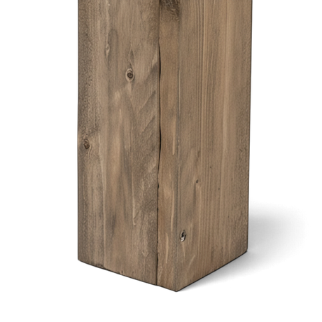 Kantiges Bein des lasierten Hochbeets aus Holz, Detail