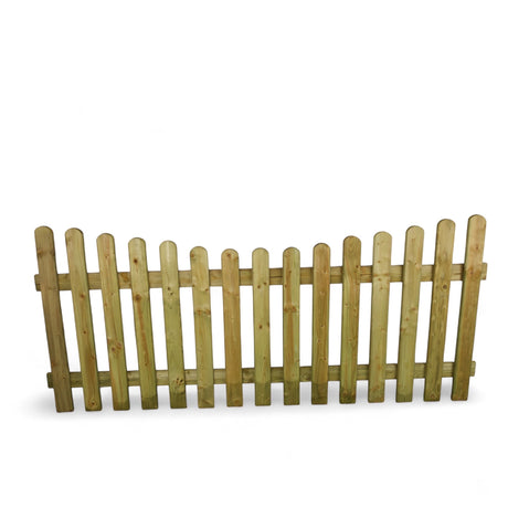 Rückansicht des Holz Gartenzauns Lörmeckezaun mit Bogenform