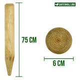 Infografik Minipalisade gespitzt mit Maßen 75 cm Länge und 6 cm Durchmesser