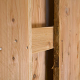 Querriegel zwischen versetzten Lärchenlatten am Sichtschutz Mittelsberg, Detail