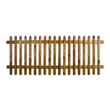 Gartenzaun Element Senkrechtzaun aus kesseldruckimprägniertem Holz, braun, mit spitzen Latten und zwei Querriegeln