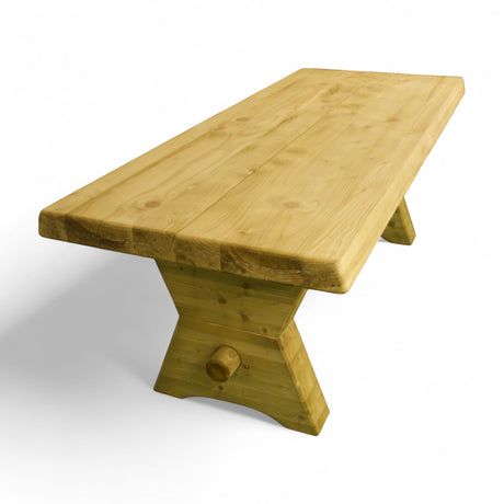 Holztisch Elstertal schräg von oben, Freisteller