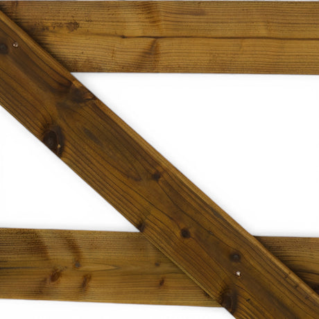 Diagonale Strebe zwischen zwei Querriegeln des Weidetors, Detail