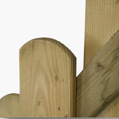 Rundkopf Brett und Diagonalstrebe am Übergangselement Fahlenscheid im Detail