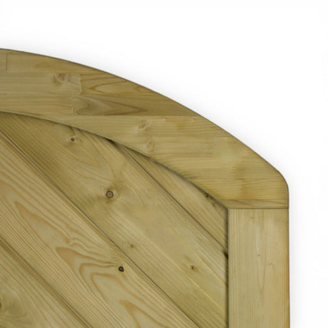 Gebogene Rahmenecke am Holz Sichtschutz Eimberg im Detail