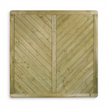 Sichtschutz Dichtzaun Hemberg aus kesseldruckimprägniertem Nadelholz mit diagonalen Brettern im Fischgrätmuster, Freisteller