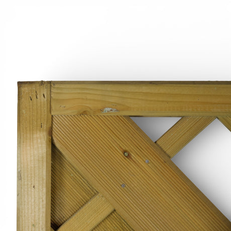 Eckverbindung des Rahmens mit Gitter am Sichtschutz Borberg