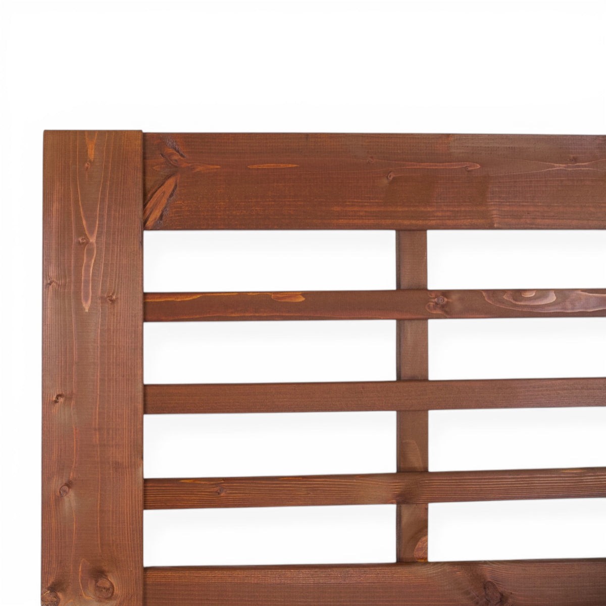 Offenes Lattengitter mit Mittelstrebe am oberen Rand des Sichtschutz Hardt