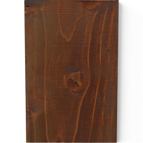 Holzmaserung mit Ast unter der dunkelbraunen Lasur im Detail