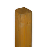 Leimholzpfosten 9x9x110 cm honig lasiert mit flachem Pyramidenkopf, Freisteller