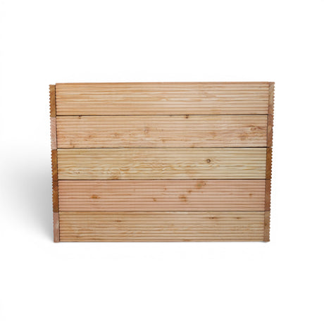 Frontansicht des Holz Hochbeets Hundem mit waagerechten Brettern, Freisteller