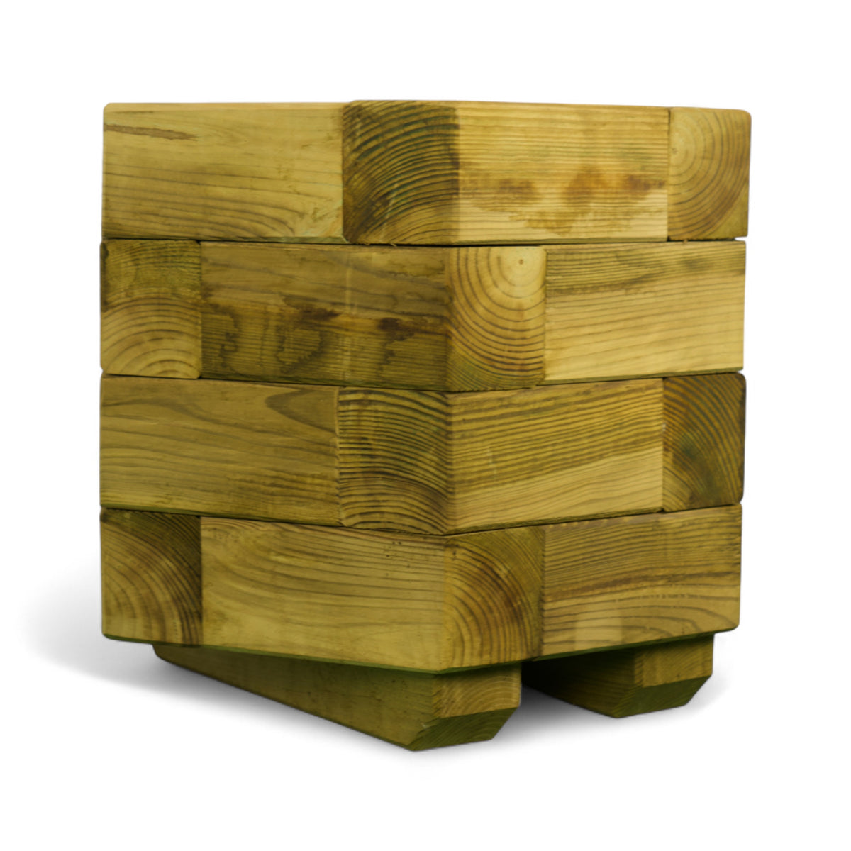 Holz Pflanzkübel Arpe frontal auf eine Kante gesehen, Freisteller