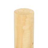 Rundholz naturbelassen, zylindrisch gefräster heller Holzpfahl stehend, Freisteller