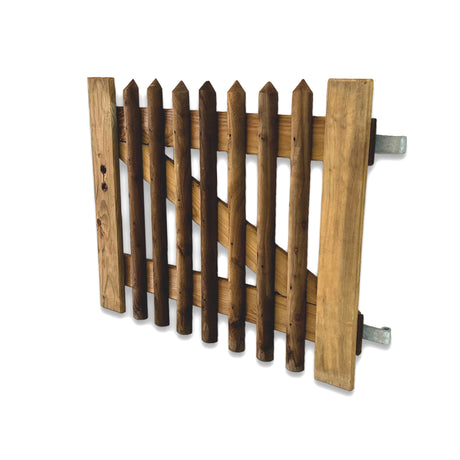 Gartenzaun Törchen von der Rückseite mit Querriegeln und Torband