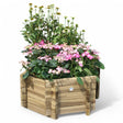 Pflanzkübel Blumenkübel Eder kesseldruckimprägniert, sechseckiger Holzkübel aus Nadelholz mit blühenden Blumen
