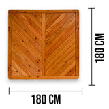 Maßzeichnung Sichtschutzelement Stüppel mit 180 cm Breite und 180 cm Höhe