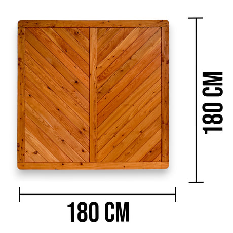 Maßzeichnung Sichtschutzelement Stüppel mit 180 cm Breite und 180 cm Höhe