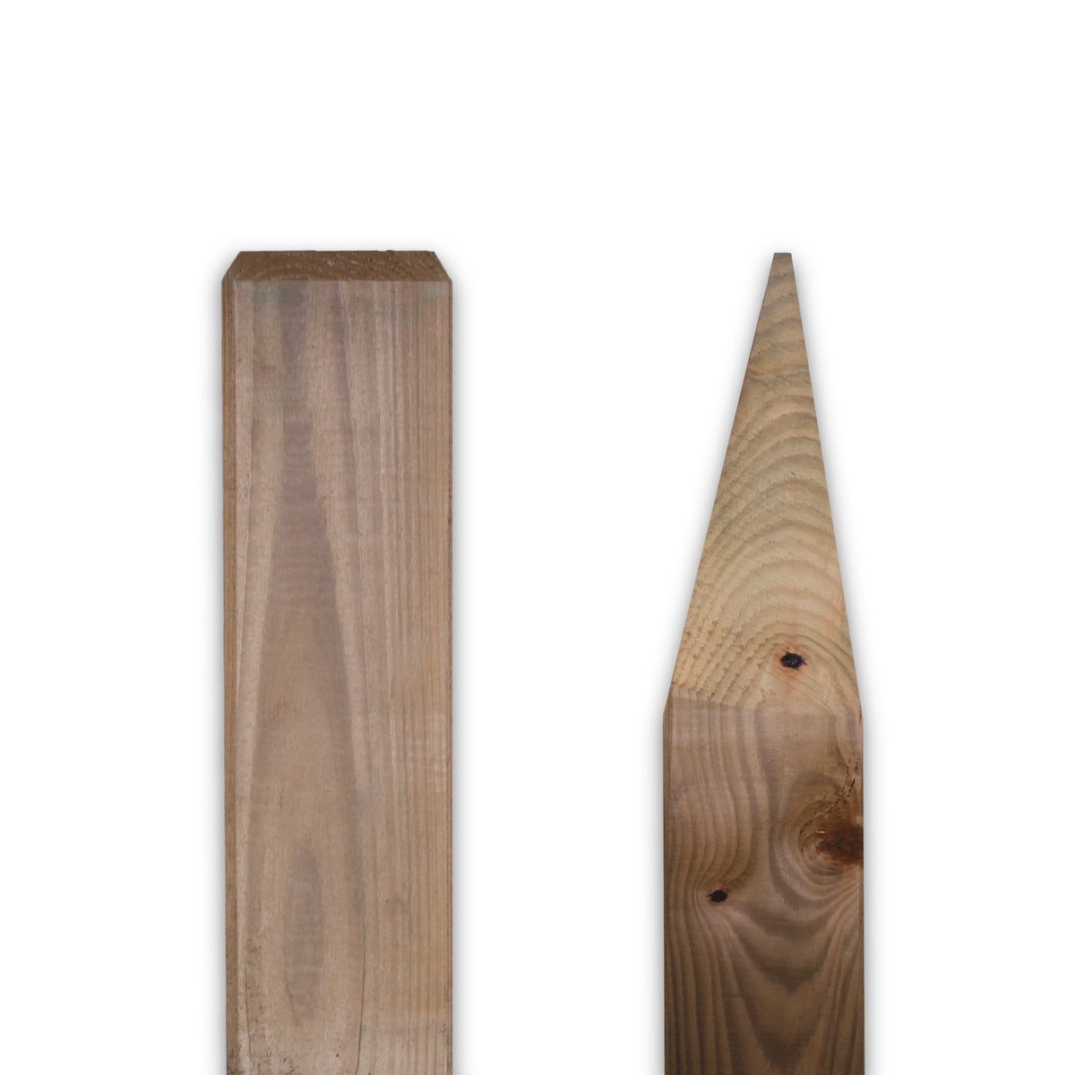 Zaunpfosten aus Holz, gerade und angespitzt, als Set Bestandteil, Freisteller