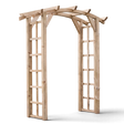 Pergola Elspe kesseldruckimprägniert als Rosenbogen mit Rankgitter Seitenteilen und geschwungenem Dach, Freisteller