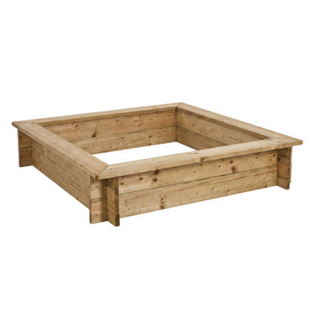 Sandkasten Hachen kesseldruckimprägniert, quadratischer Holz Sandkasten aus Bohlen mit Sitzrand, Freisteller