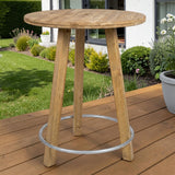Stehtisch Diemeltal aus Holz auf einer Terrasse im Garten