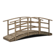 Bogenbrücke Halbetal kesseldruckimprägniert, Holzbrücke mit geschwungenem Geländer, Freisteller