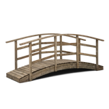 Bogenbrücke Halbetal kesseldruckimprägniert, Holzbrücke mit geschwungenem Geländer, Freisteller
