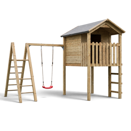 Spielturm Oberkirchen mit Schaukelanbau ohne Rutsche, Freisteller